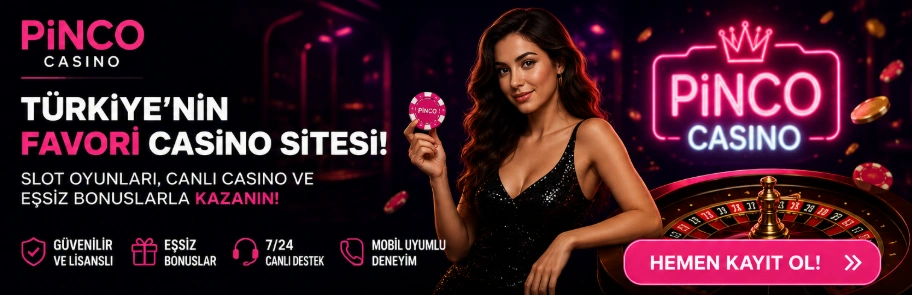 Pinco Casino mobil uygulaması modern banner görseli